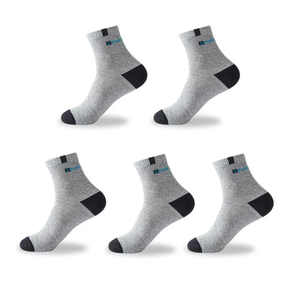 5 pares de meias de algodão tecido repiravel para homens, Descubra conforto e estilo.  Feito com carinho e qualidade para você.  Feito com carinho e qualidade para você.  Perfeito para seu dia.