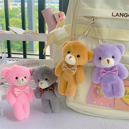 Bear  Cute Plush Teddy Bear Keychain Animal Plush Toy Bag Pendent Keychain Ornaments Girl Birthday Gift 13cm
