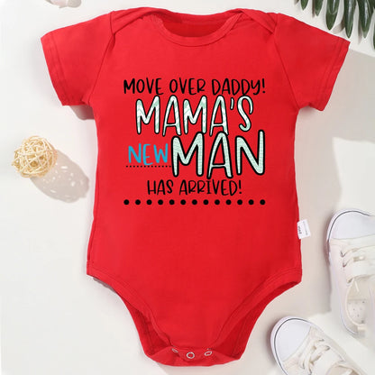 Mama's New Man Has Arrived Funny Newborn Boy Clothes Bodysuit Fashion Beautiful Fine Gift Infant Onesie Summer