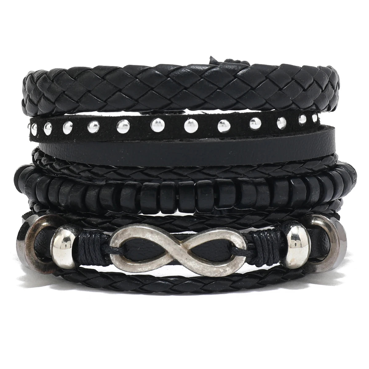 Pulseiras para homem e jovens elaboradas com materiais de alta qualidade conjunto de 4 pulseiras.. 