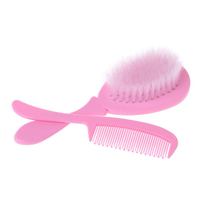 Conjunto  de cabelo para bebes  com 1 pente e uma escova.