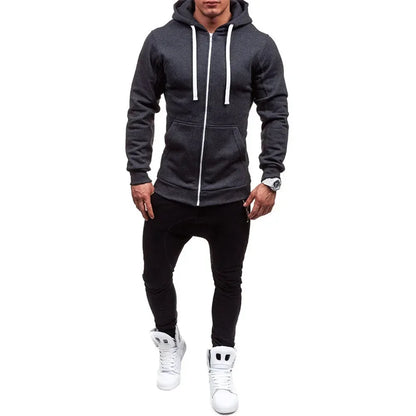 Casual Sweatshirt Zip Hooded Sweatshirt Jacket Mens Solid Colour Cardigan Hooded Jackets Spring Autumn Male Tops                Feito com carinho e qualidade para você.  Feito com carinho e qualidade para você.  Perfeito para o dia a dia...