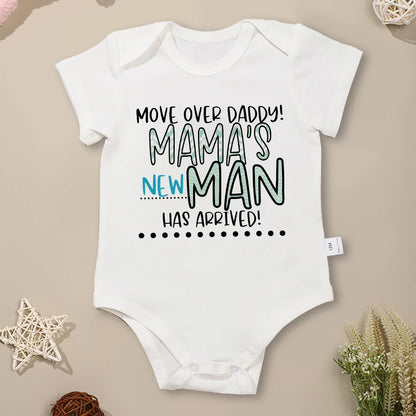 Mama's New Man Has Arrived Funny Newborn Boy Clothes Bodysuit Fashion Beautiful Fine Gift Infant Onesie Summer