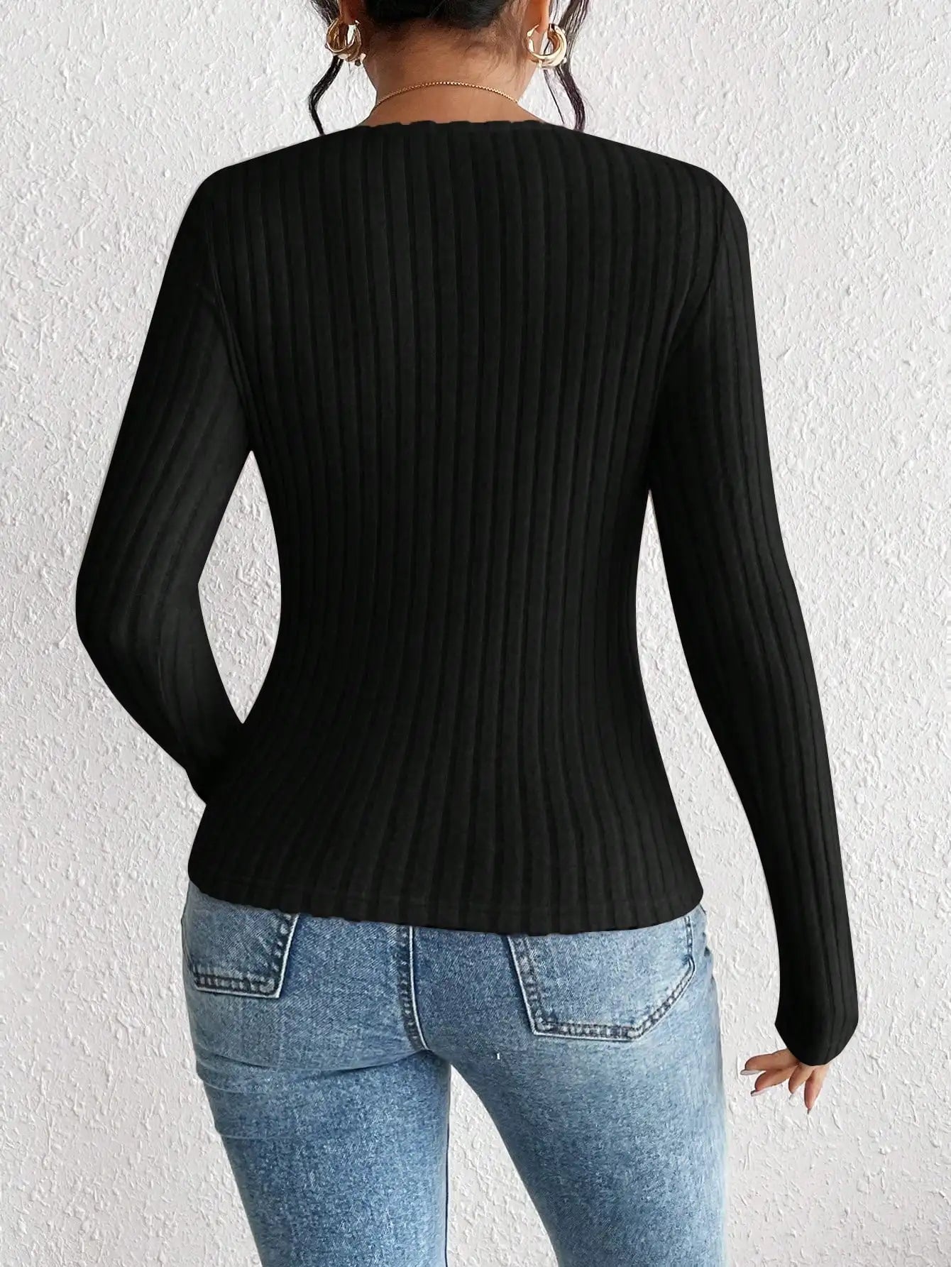 Women's casual Longsleeved tops, knitted longsleeved Tshirt