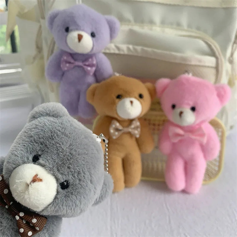 Bear  Cute Plush Teddy Bear Keychain Animal Plush Toy Bag Pendent Keychain Ornaments Girl Birthday Gift 13cm