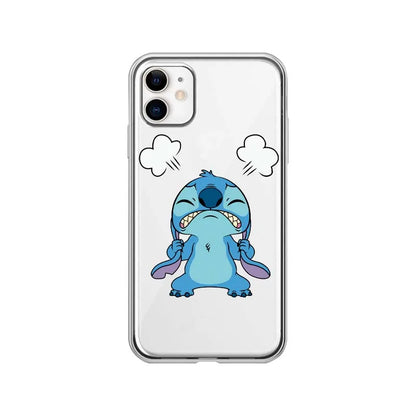 Cute Cartoon Stitch Clear Case For iPhone 16 15 14 11 12 13 Pro MAX Transparent Cover Shell Gifts