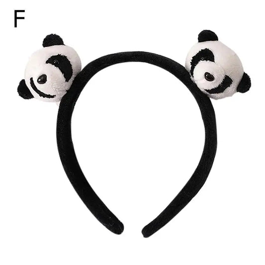 3D Panda Serie Plush Panda Headband Hair lovely Doll Bear Clips Brooch for Girls Boys Couple Coats Decor Accessories