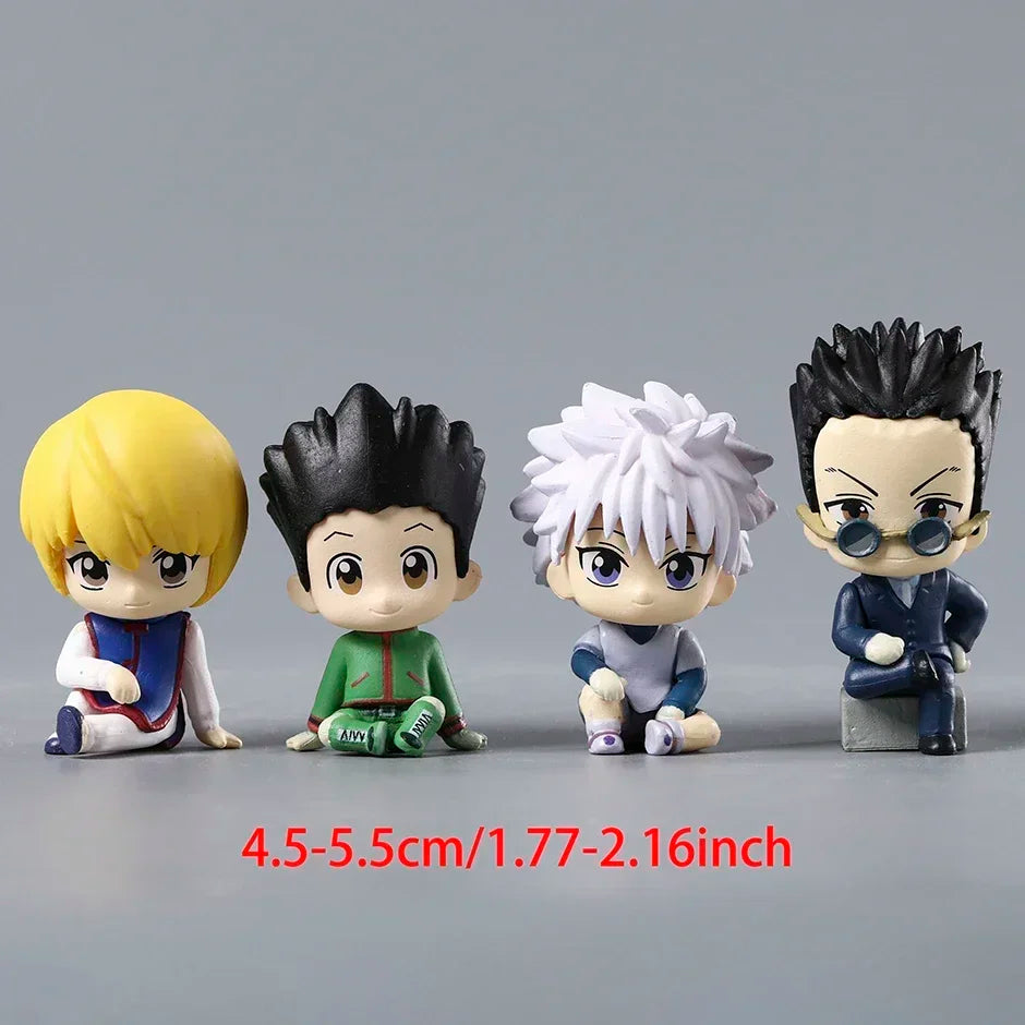 Set Leorio Gon Killua Kurapika Sitting Ver PVC Figurine Dolls Model Figure Toys Christmas Gift