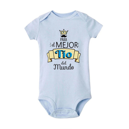 Baby Bodysuit Newborndos 0 meses a 2 anos  Short Sleeve Jumpsuit Funny Infant Romper Cute Toddler ClothesBest Uncle in The World Spanish Printed