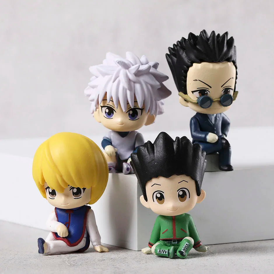 Set Leorio Gon Killua Kurapika Sitting Ver PVC Figurine Dolls Model Figure Toys Christmas Gift