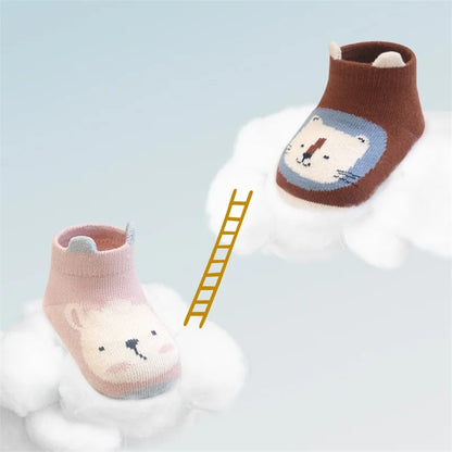 Newborn Baby Autumn Casual Infant's Home Anti Slip Cotton Toddler Cartoon Floor Socks.