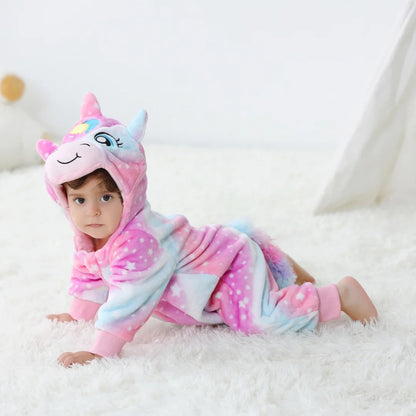 Bebê Kigurumi Stitch Unicórnio Coelho Desenho Animado Macacão Pijamas Infantis Animais Macacão Meninas Meninos Cosplay Pijama Traje Para O Natal