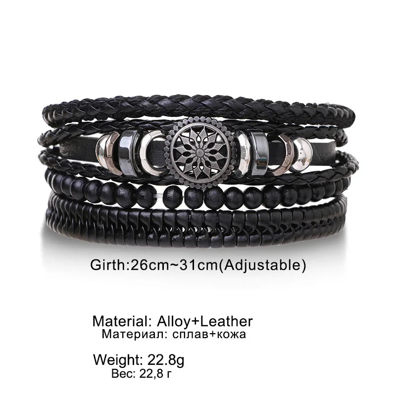 Pulseiras para homem e jovens elaboradas com materiais de alta qualidade conjunto de 4 pulseiras.. 
