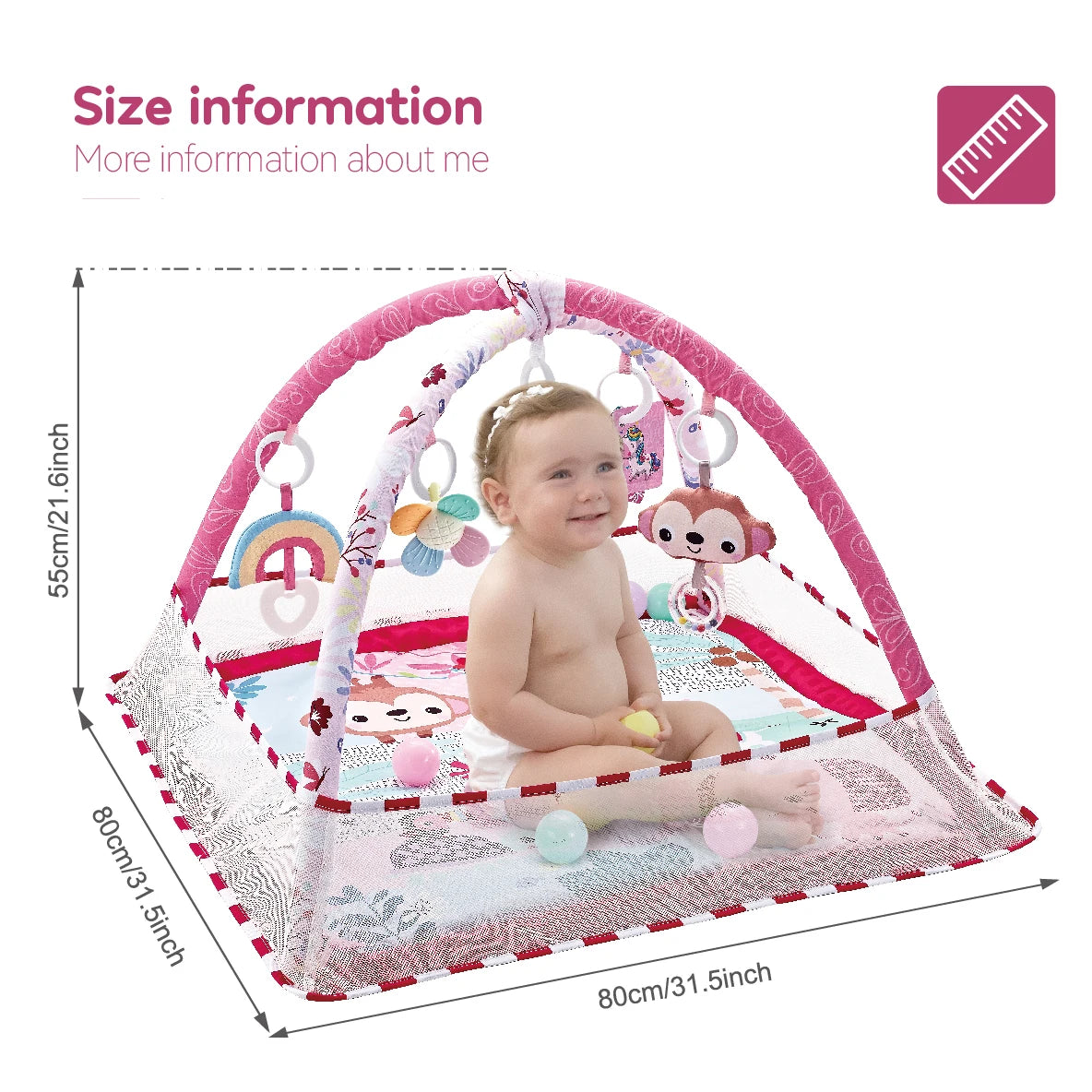 Multifunctional Fitness Frame Baby Crawling Blanket Play Mat Early Education Puzzle Game Activity Mat Newborn Gym Toys
