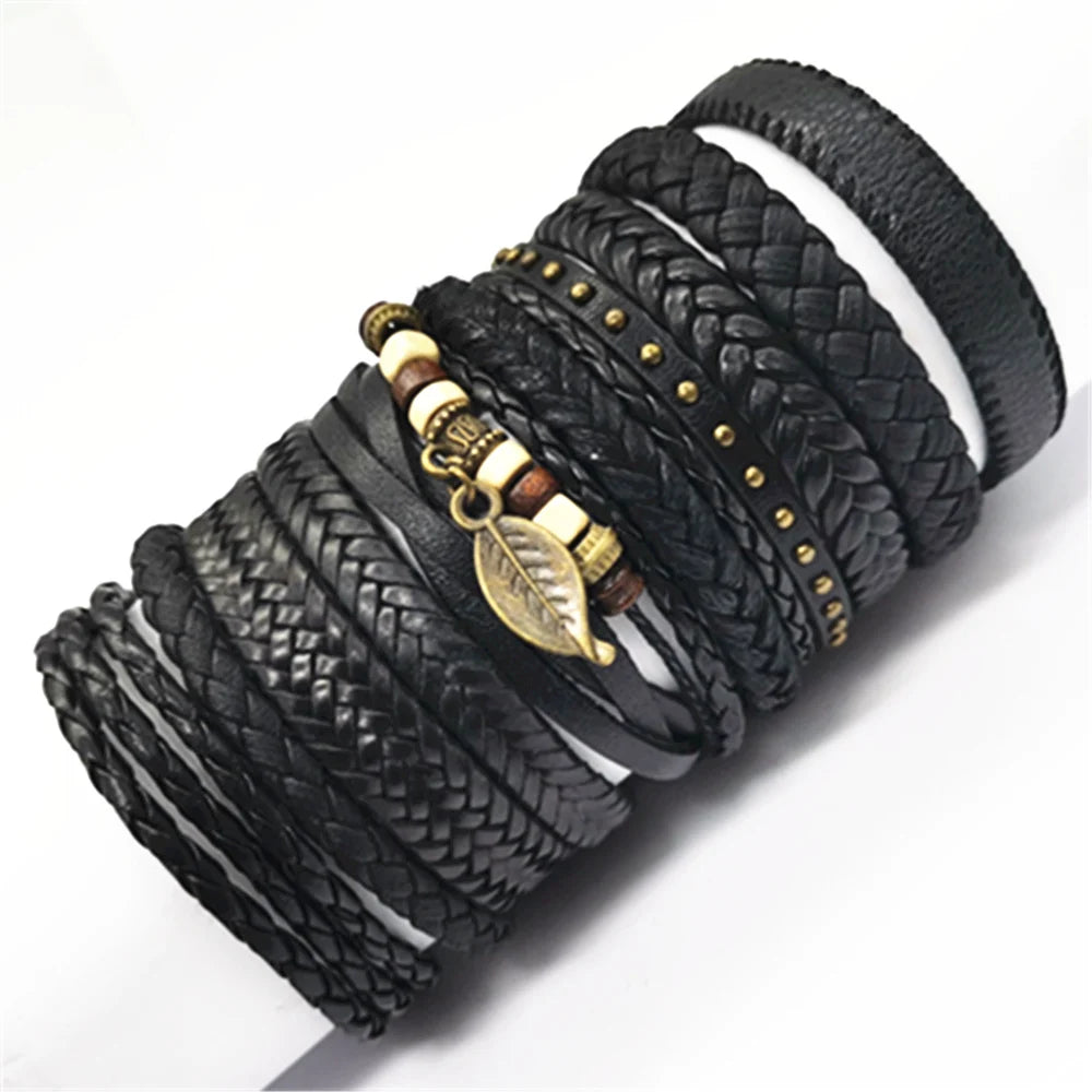 psk de 10 pulseiras  feitas a mão e elaborada com material de excelente categoria com couro verdadeiro.