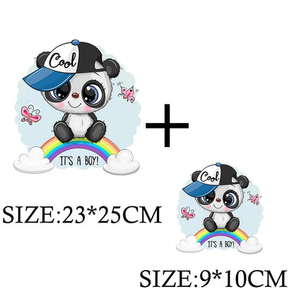 Cute Panda Cartoon Patch on Clothes Patches for Jackets Iron on DIY T shirt for Kids Hoodies Sweatshirt on Clothing Decor Custom