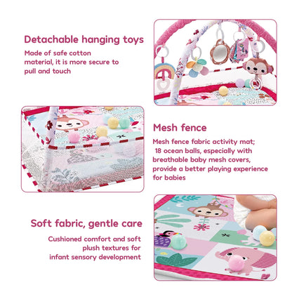 Multifunctional Fitness Frame Baby Crawling Blanket Play Mat Early Education Puzzle Game Activity Mat Newborn Gym Toys