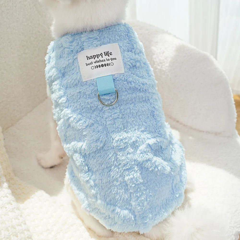 Dog Clothes Winter Teddy Bear Pomeranian Small Dog Pet Autumn and Winter Plush Traction Velvet Clothes Cat Supplies Puppy