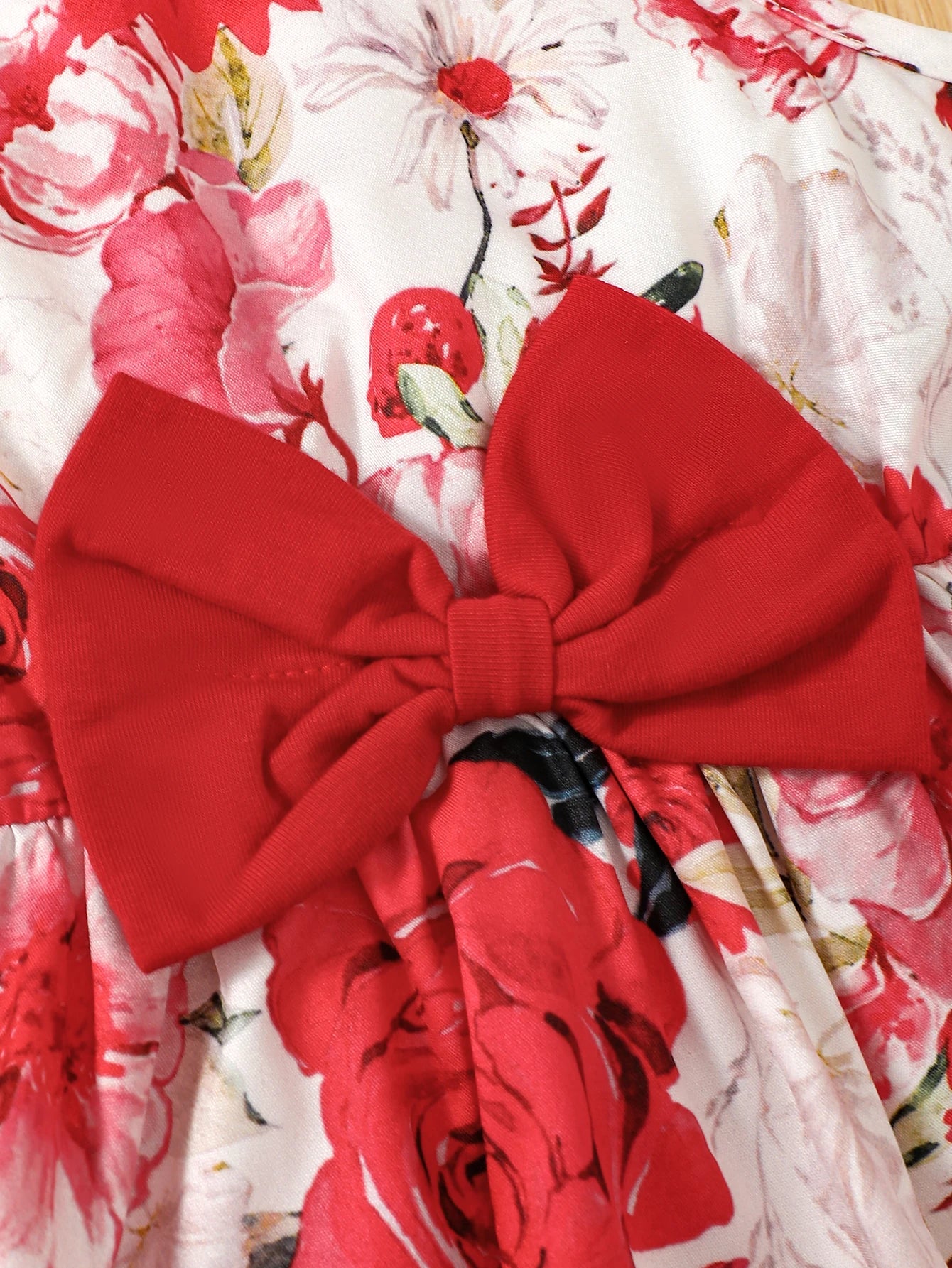 Conjunto de 2 pecas  vestido floral,com casaco meia manga   for Girls Aged 1-6 Summer Fashion Dress