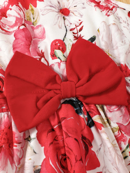Conjunto de 2 pecas  vestido floral,com casaco meia manga   for Girls Aged 1-6 Summer Fashion Dress