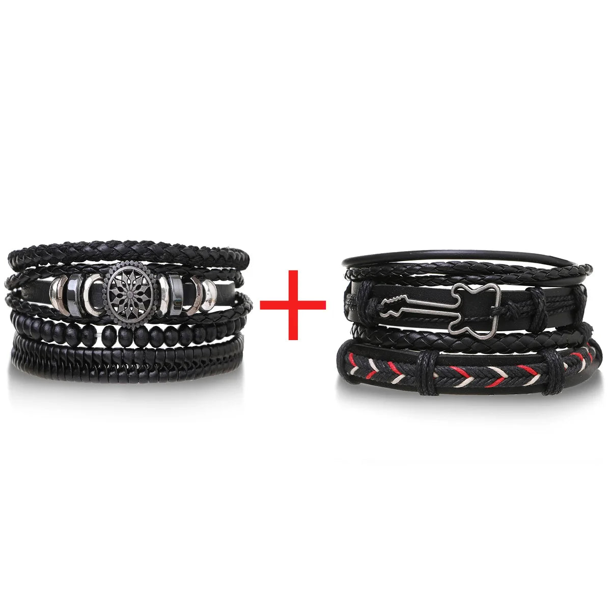 Pulseiras para homem e jovens elaboradas com materiais de alta qualidade conjunto de 4 pulseiras.. 