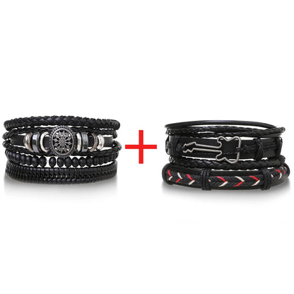 Pulseiras para homem e jovens elaboradas com materiais de alta qualidade conjunto de 4 pulseiras.. 