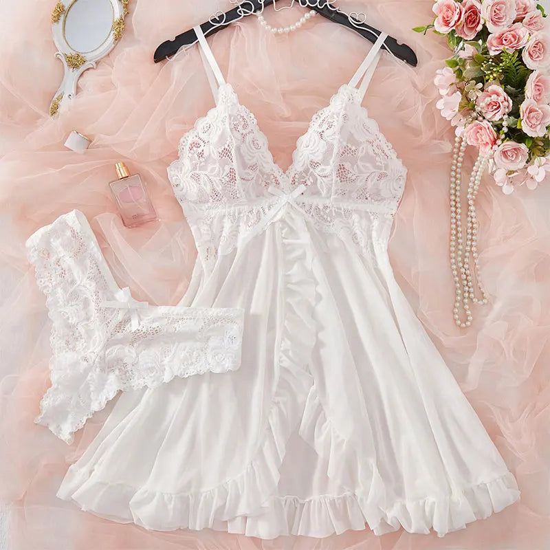 Sexy Lingerie Women Underwear Sexy Sleepwear Thin Style G-string Set Elegant