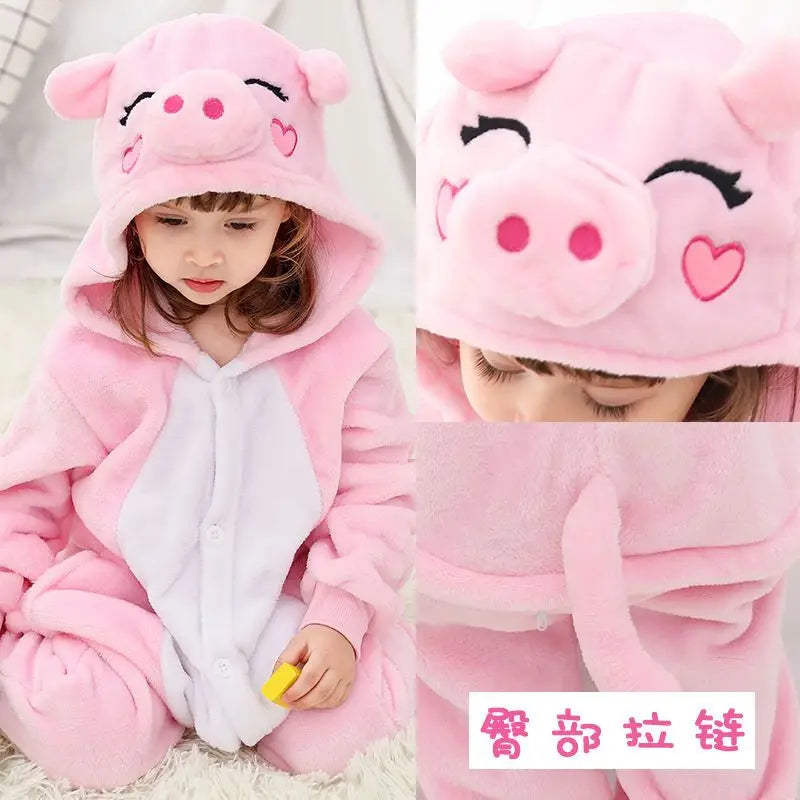 Kigurumi Dinosaur Unicorn Panda Onesie Hooded Pajamas New Kids Children Animal Jumpsuit Girls Boys Cosplay Costume Anime Pyjamas
