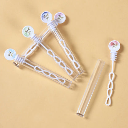 Fraco para bolhas de sabão  com etiquetas a dizer..  muito obrigado. ideal para lembrançinhas de festas,