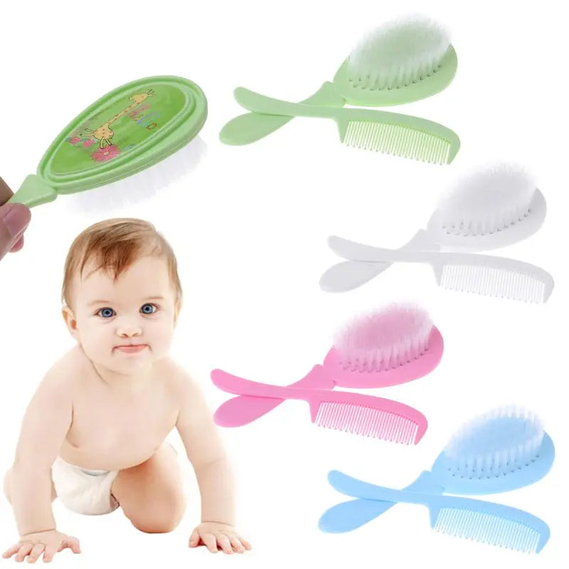Conjunto  de cabelo para bebes  com 1 pente e uma escova.