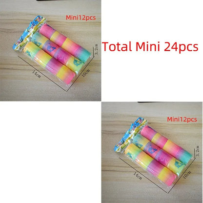 12/24PCS Rainbow Magic Springs Circle Toys Kids Birthday Party Favors Guests Giveaway Small Gifts Pinata Fillers Flexible Funny Toy