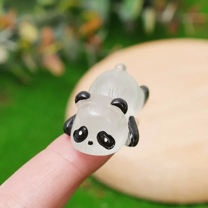 1/10PCS Mini Glowing Tiny Panda Micro Landscape Ornament Glowing in Dark Panda Doll Party Car Table Home Garden Decor Resin Toy