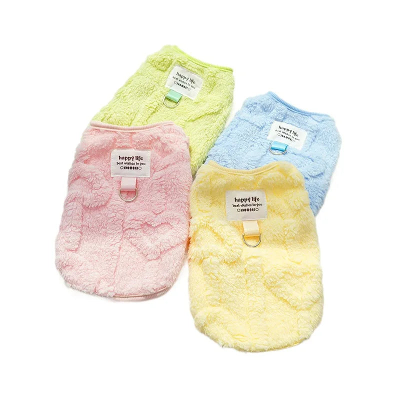 Dog Clothes Winter Teddy Bear Pomeranian Small Dog Pet Autumn and Winter Plush Traction Velvet Clothes Cat Supplies Puppy