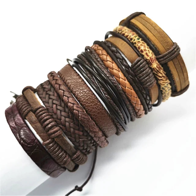 psk de 10 pulseiras  feitas a mão e elaborada com material de excelente categoria com couro verdadeiro.