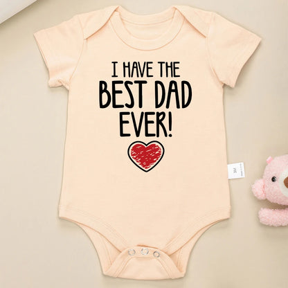 IBodysuit para bebe de 0 a 2 anos meses  coma fraze, Have The Best Dad Ever Newborn Boy Bodysuit Aesthetic Fashion Cute Baby Girl Clothes Cotton Fine Gift Infant Onesie Summer