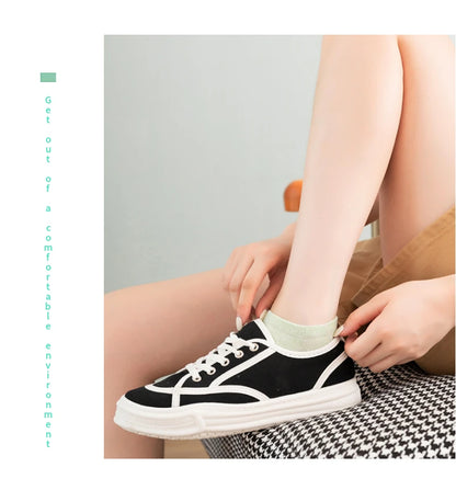 10 Pairs of Colored Cotton WOMEN'S Short Socks, Ankle Breathable Mesh Sports Socks, Summer Casual Solid Color Boat Socks
