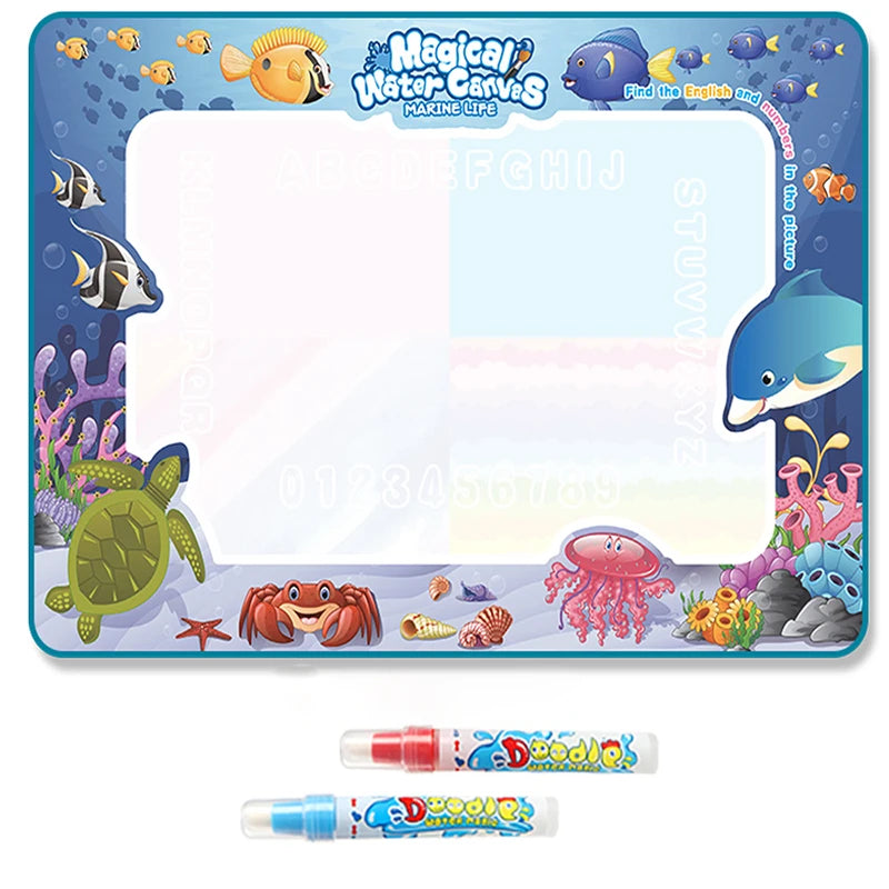 100x80cm Water Doodle Mat Magic Drawing Doodling Mat Coloring Mat Drawing Board Educational Toys for 2-7 Years Old Boys and Girl