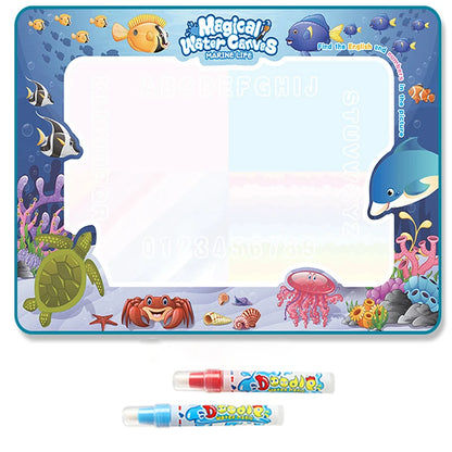 100x80cm Water Doodle Mat Magic Drawing Doodling Mat Coloring Mat Drawing Board Educational Toys for 2-7 Years Old Boys and Girl
