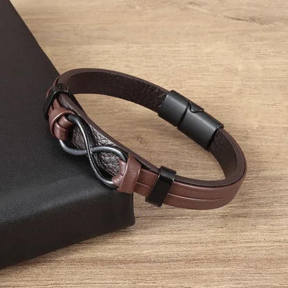 Elaborada e Classic  Black Bracelet with Metal Magnetic Clasp Men's Fashion Jewelry