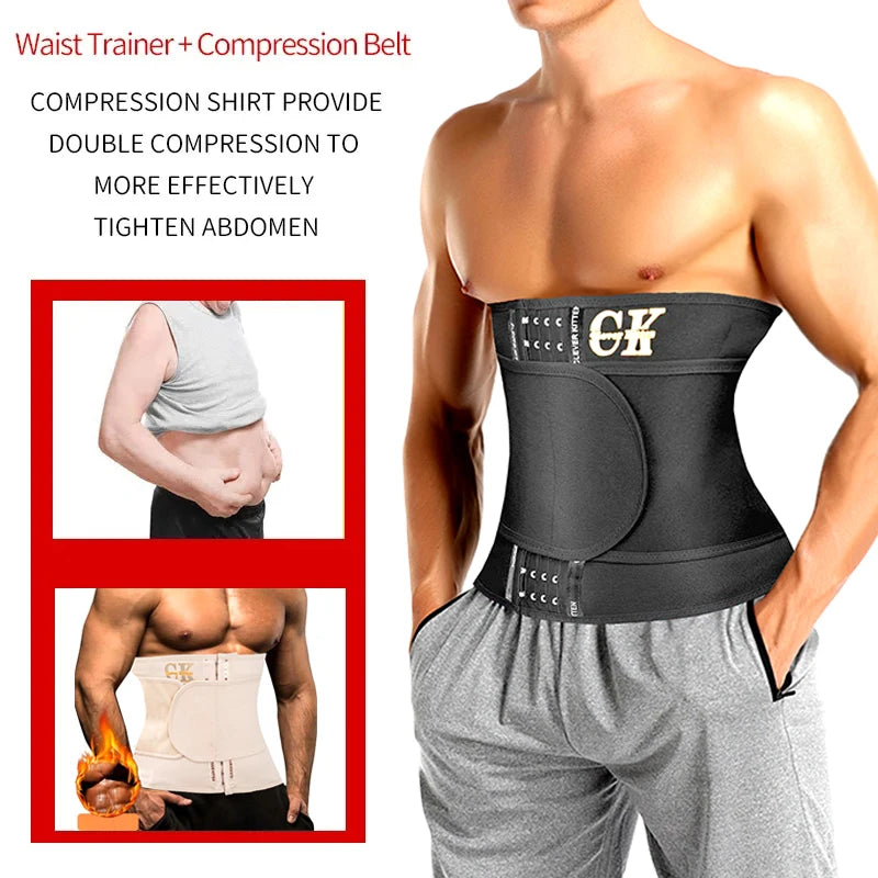 Waist Trainer for Men Sports Belt Weight Loss Waist Cincher Trimmer Belly Band Slimming Girdle Corset Gym Strap Wrap Body Shaper