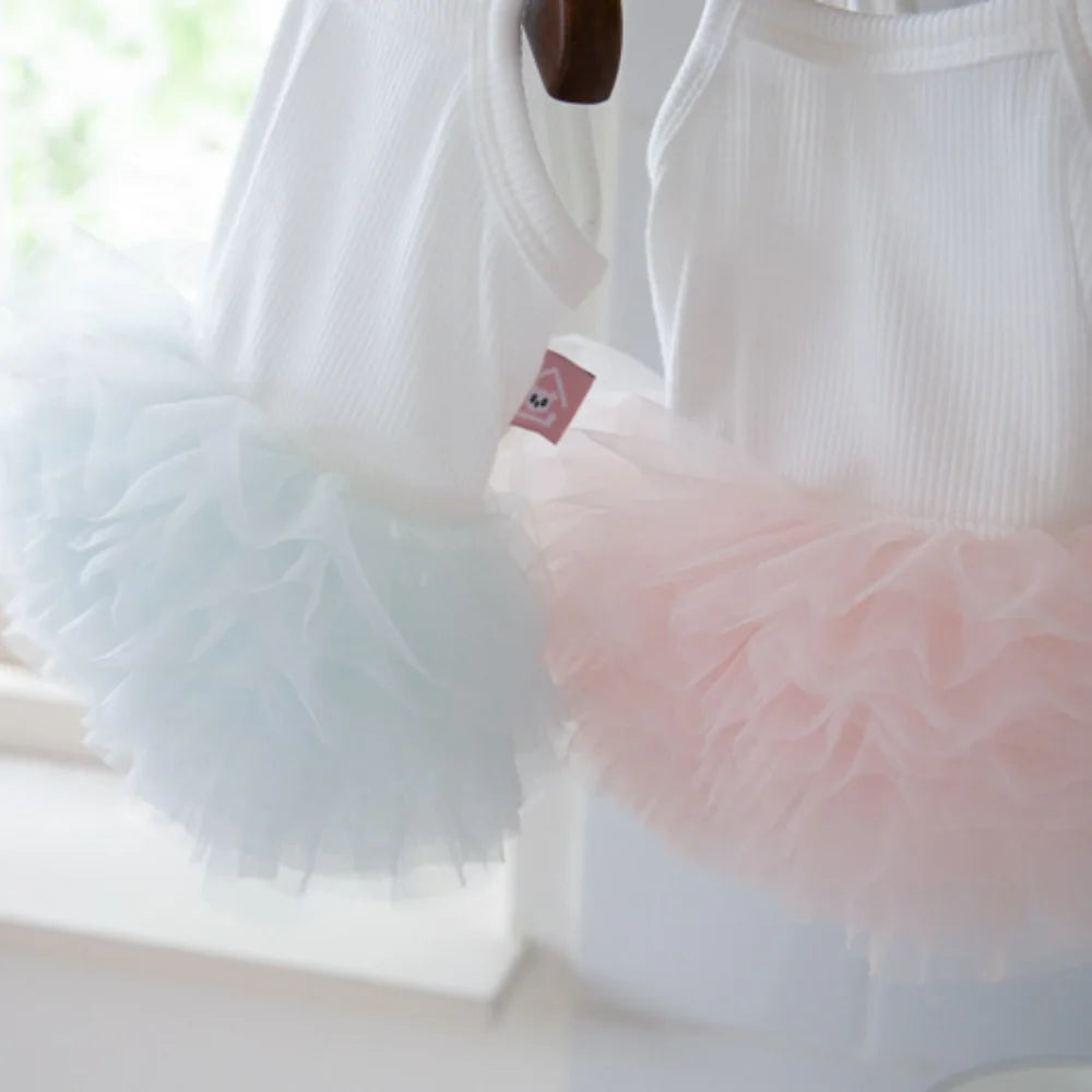 Pet Mesh Suspender Puffy Skirt Layer By Layer Tutu Skirt Pet Dog Teddy Skirt Pet Clothing Puppy Clothes Clothes for Small Dogs