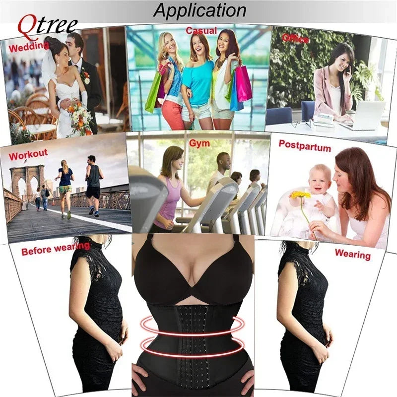 Cinta  Slimming Waist Trainer Belt Shapewear Women Belly Cincher Body Shaper Fat Compression Strap Girdles Firm Hook Corset