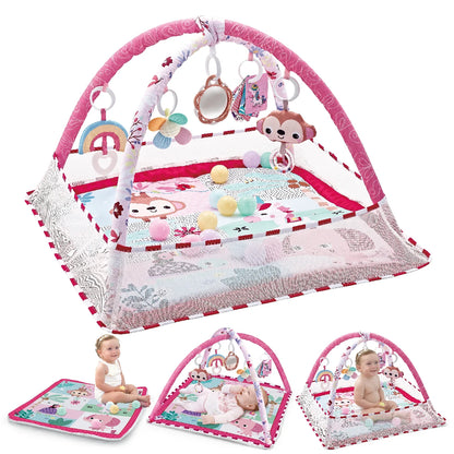 Multifunctional Fitness Frame Baby Crawling Blanket Play Mat Early Education Puzzle Game Activity Mat Newborn Gym Toys