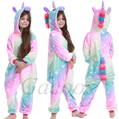 Kigurumi Dinosaur Unicorn Panda Onesie Hooded Pajamas New Kids Children Animal Jumpsuit Girls Boys Cosplay Costume Anime Pyjamas