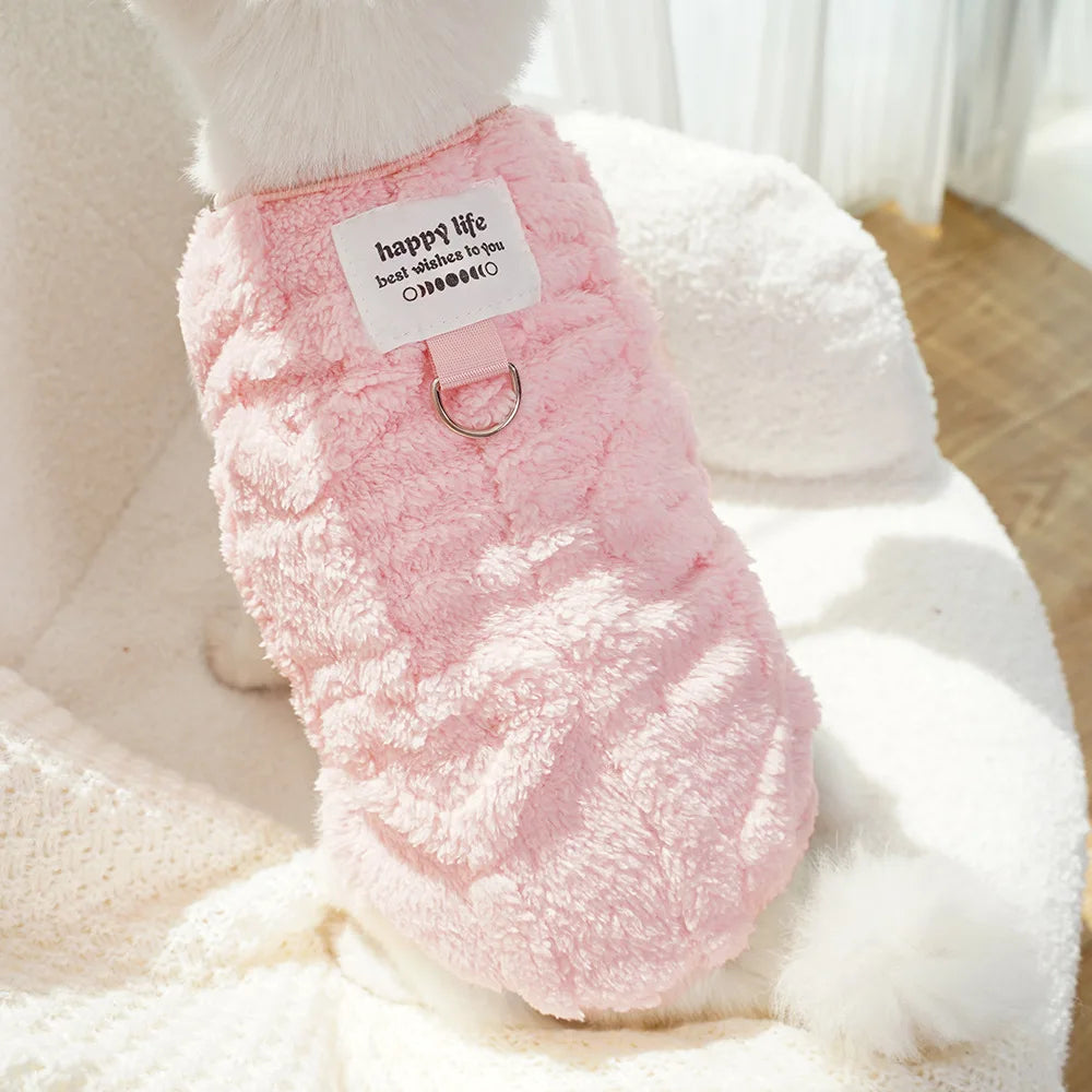 Dog Clothes Winter Teddy Bear Pomeranian Small Dog Pet Autumn and Winter Plush Traction Velvet Clothes Cat Supplies Puppy