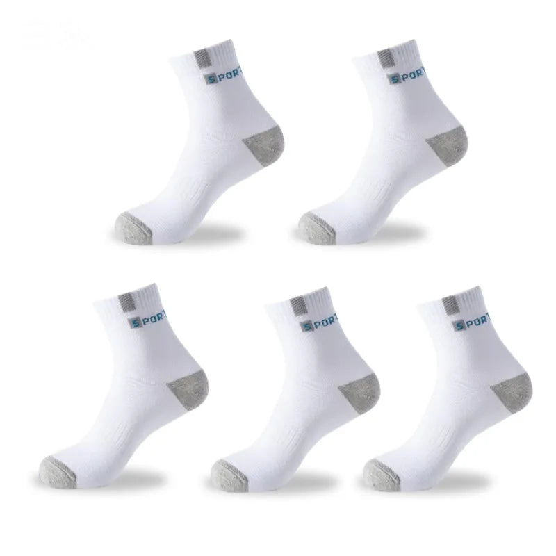 5 pares de meias de algodão tecido repiravel para homens, Descubra conforto e estilo.  Feito com carinho e qualidade para você.  Feito com carinho e qualidade para você.  Perfeito para seu dia.