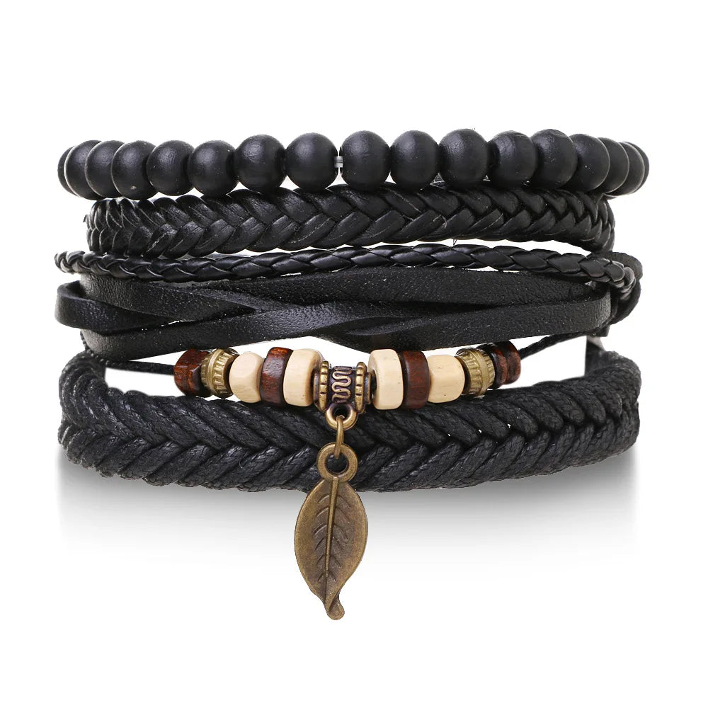 Pulseiras para homem e jovens elaboradas com materiais de alta qualidade conjunto de 4 pulseiras.. 
