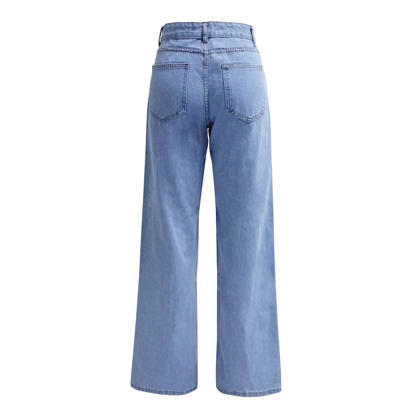 Jeans ganga Mulheres Calças Retas Lavagem Cintura Alta Solta Bolsos Básicos Comprimento Tornozelo Y2k Calças Azuis Streetwear Leve Elástico . Descubra conforto e estilo. Toque especial...