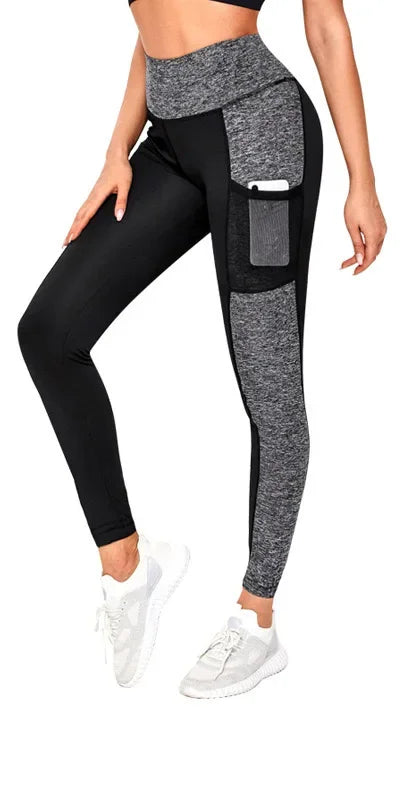 Calças de ioga de bolso plus size femininas leggings esportivas de fitness sólidas cintura alta elásticas calças de ginástica femininas calças de corrida XXXL