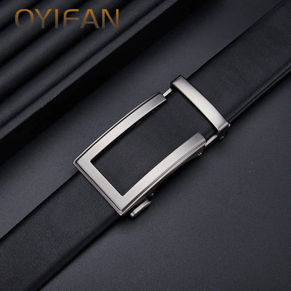 OYIFAN fashion men genuine leather belt automatic buckle adjustable .